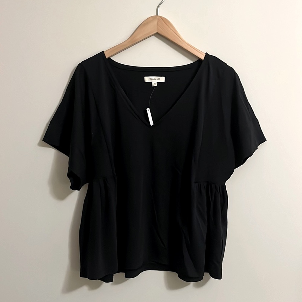 Madewell V-Neck Cuffed Tshirt - Size XL